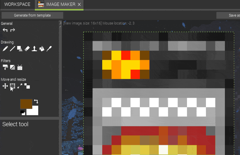 Image editor improvements in MCreator Minecraft mod maker with clipboard support and support for copy from image editors such as Photoshop or GIMP or paint.net