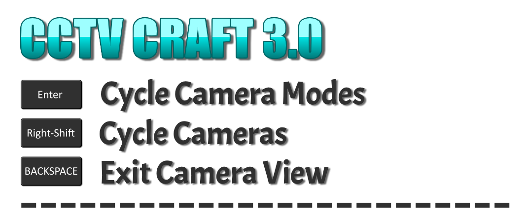 Camera controls for CCTV Craft 3.0