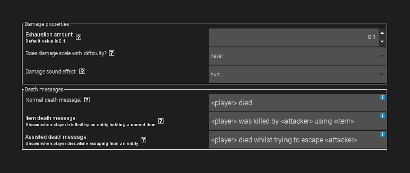 Custom damage type mod element in MCreator. Works with Java mods as well as with Minecraft data packs