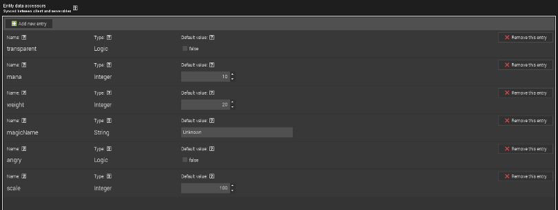 Definitions of additional Minecraft living entity data that is stored and syced to the client from Minecraft server made in MCreator